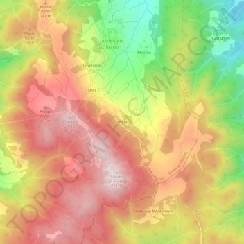 Mapa topográfico Torsoli, altitude, relevo