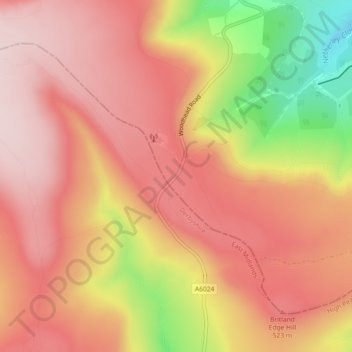 Mapa topográfico Holme Moss, altitude, relevo