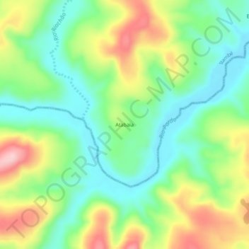 Mapa topográfico Atabaia, altitude, relevo