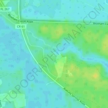 Mapa topográfico Wakulla Spring, altitude, relevo