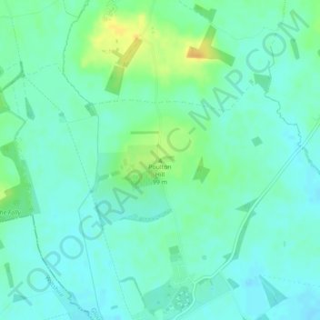 Mapa topográfico Poulton Hill, altitude, relevo
