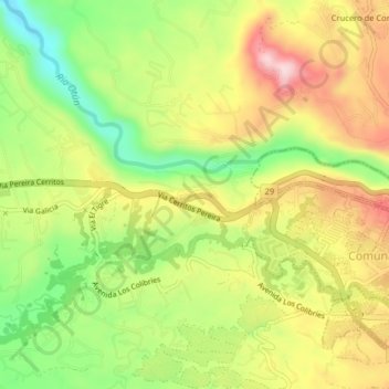 Mapa topográfico Belmonte Bajo, altitude, relevo