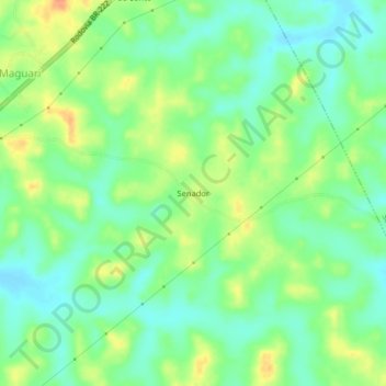 Mapa topográfico Senador, altitude, relevo