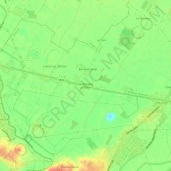 Mapa topográfico Sant'Angelo a Lecore, altitude, relevo