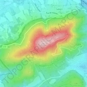 Mapa topográfico Salbert, altitude, relevo