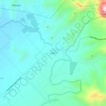 Mapa topográfico Lote, altitude, relevo