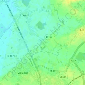 Mapa topográfico Le Bourg, altitude, relevo