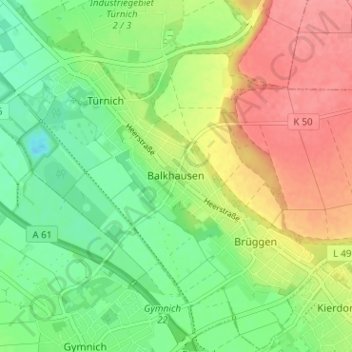 Mapa topográfico Balkhausen, altitude, relevo