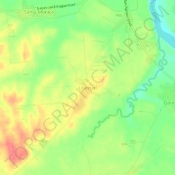 Mapa topográfico Libertad, altitude, relevo
