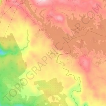 Mapa topográfico Caliraya, altitude, relevo