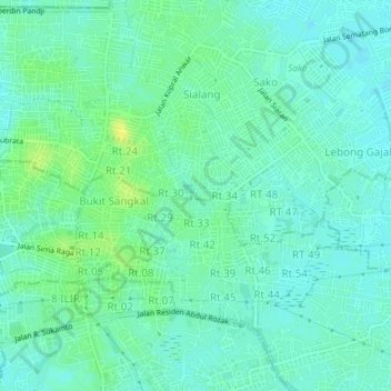 Mapa topográfico Rt.31, altitude, relevo
