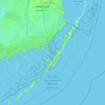 Mapa topográfico Cross Key, altitude, relevo