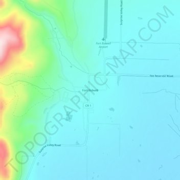 Mapa topográfico Fort Bidwell, altitude, relevo