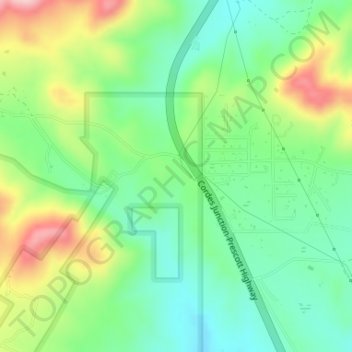Mapa topográfico Poland Junction, altitude, relevo