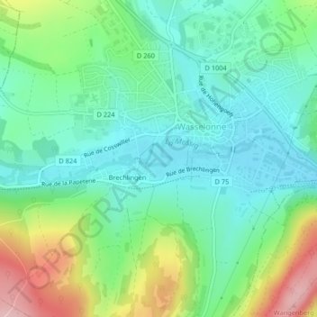 Mapa topográfico Bletz, altitude, relevo