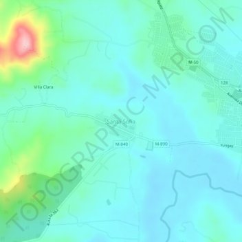 Mapa topográfico Santa Sofía, altitude, relevo