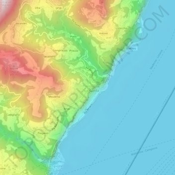 Mapa topográfico Pieve, altitude, relevo
