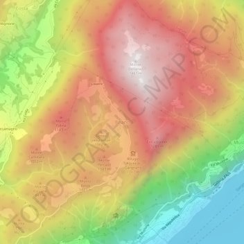 Mapa topográfico Briano, altitude, relevo