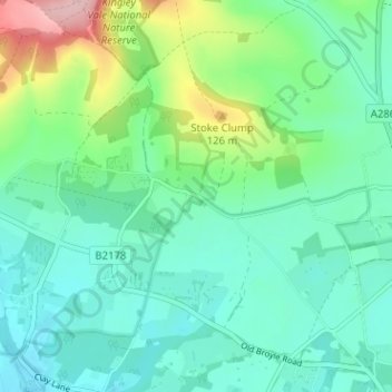 Mapa topográfico West Stoke, altitude, relevo