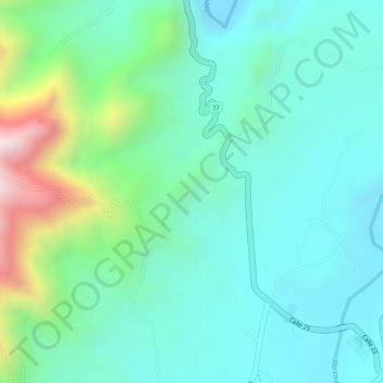 Mapa topográfico Versalles, altitude, relevo