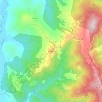 Mapa topográfico Preggio, altitude, relevo
