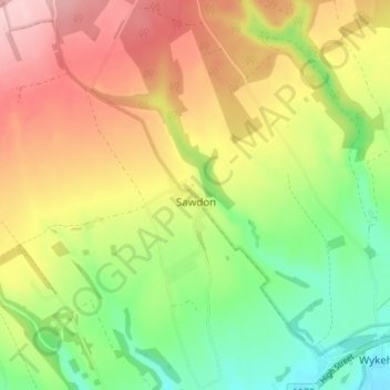Mapa topográfico Sawdon, altitude, relevo