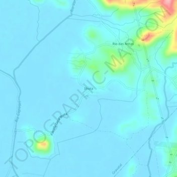 Mapa topográfico Ilhota, altitude, relevo