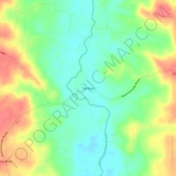 Mapa topográfico Sardine, altitude, relevo