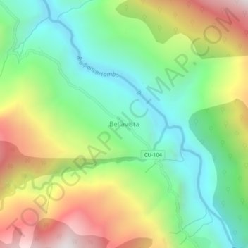 Mapa topográfico Bellavista, altitude, relevo