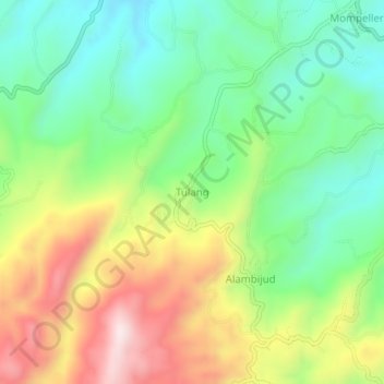 Mapa topográfico Tulang, altitude, relevo