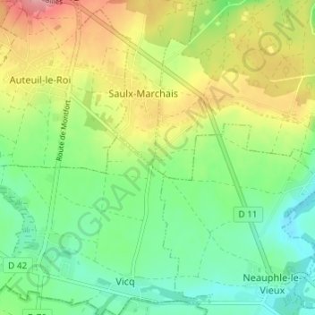 Mapa topográfico La Basse Pissote, altitude, relevo