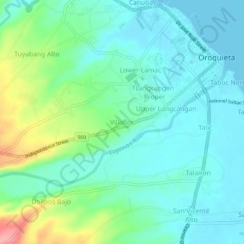 Mapa topográfico Villaflor, altitude, relevo