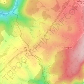 Mapa topográfico La Croisette, altitude, relevo