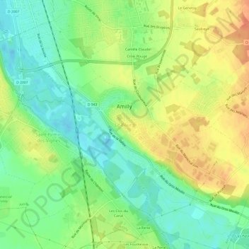 Mapa topográfico Le Bourg, altitude, relevo