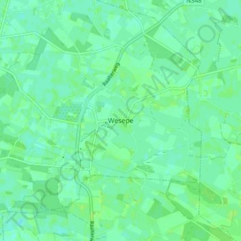 Mapa topográfico Wesepe, altitude, relevo