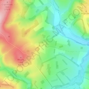 Mapa topográfico Redpath, altitude, relevo