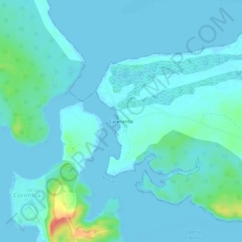 Mapa topográfico Carenerito, altitude, relevo