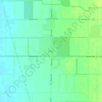 Mapa topográfico Poplar, altitude, relevo
