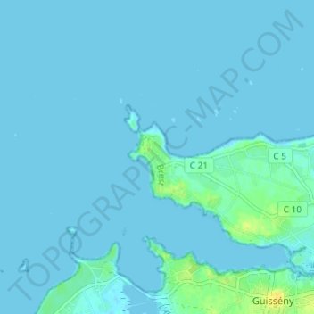 Mapa topográfico Neiz Vran, altitude, relevo