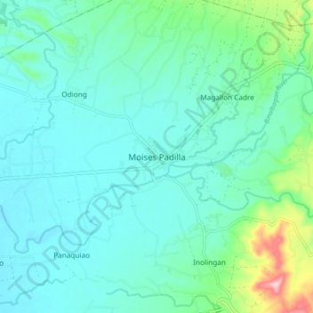 Mapa topográfico Moises Padilla, altitude, relevo