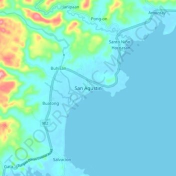 Mapa topográfico San Agustin, altitude, relevo