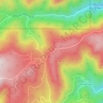 Mapa topográfico Sunshine Canyon Drive, altitude, relevo