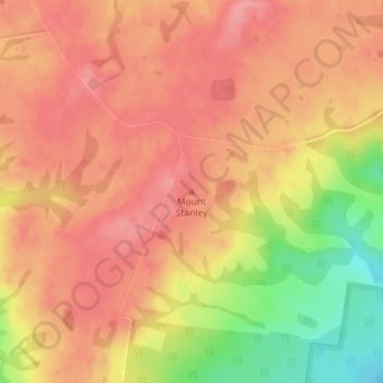 Mapa topográfico Mount Stanley, altitude, relevo