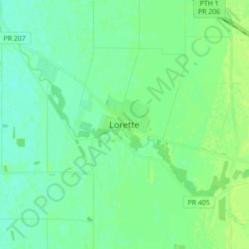 Mapa topográfico Lorette, altitude, relevo