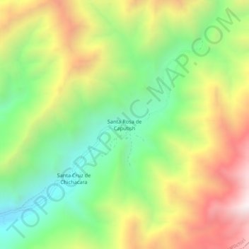 Mapa topográfico Santa Rosa de Caputish, altitude, relevo