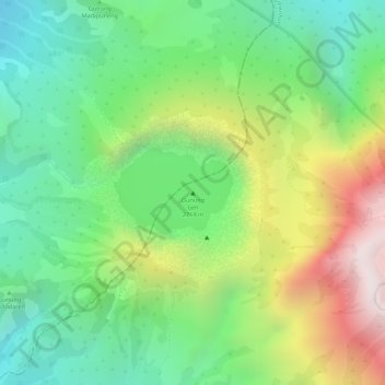 Mapa topográfico Ijen, altitude, relevo