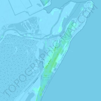 Mapa topográfico Lido di Volano, altitude, relevo