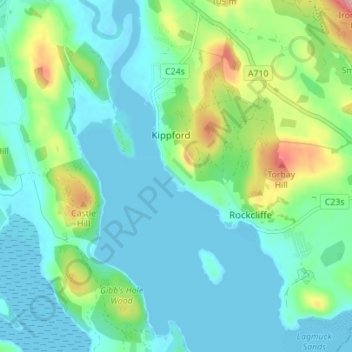 Mapa topográfico Rough Firth, altitude, relevo