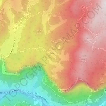 Mapa topográfico Charmeil, altitude, relevo