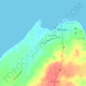 Mapa topográfico Arnedo, altitude, relevo
